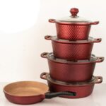 سرویس قابلمه اچ دی تی (HDT) چدن سرامیک 10 پارچه درب پیرکس