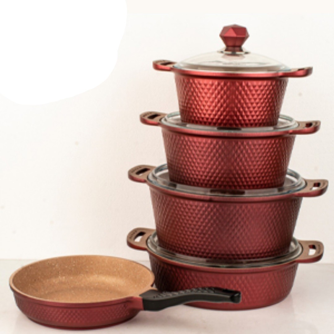 اچ دی تی21 سرویس قابلمه اچ دی تی (HDT) چدن سرامیک 10 پارچه درب پیرکس - Image 1