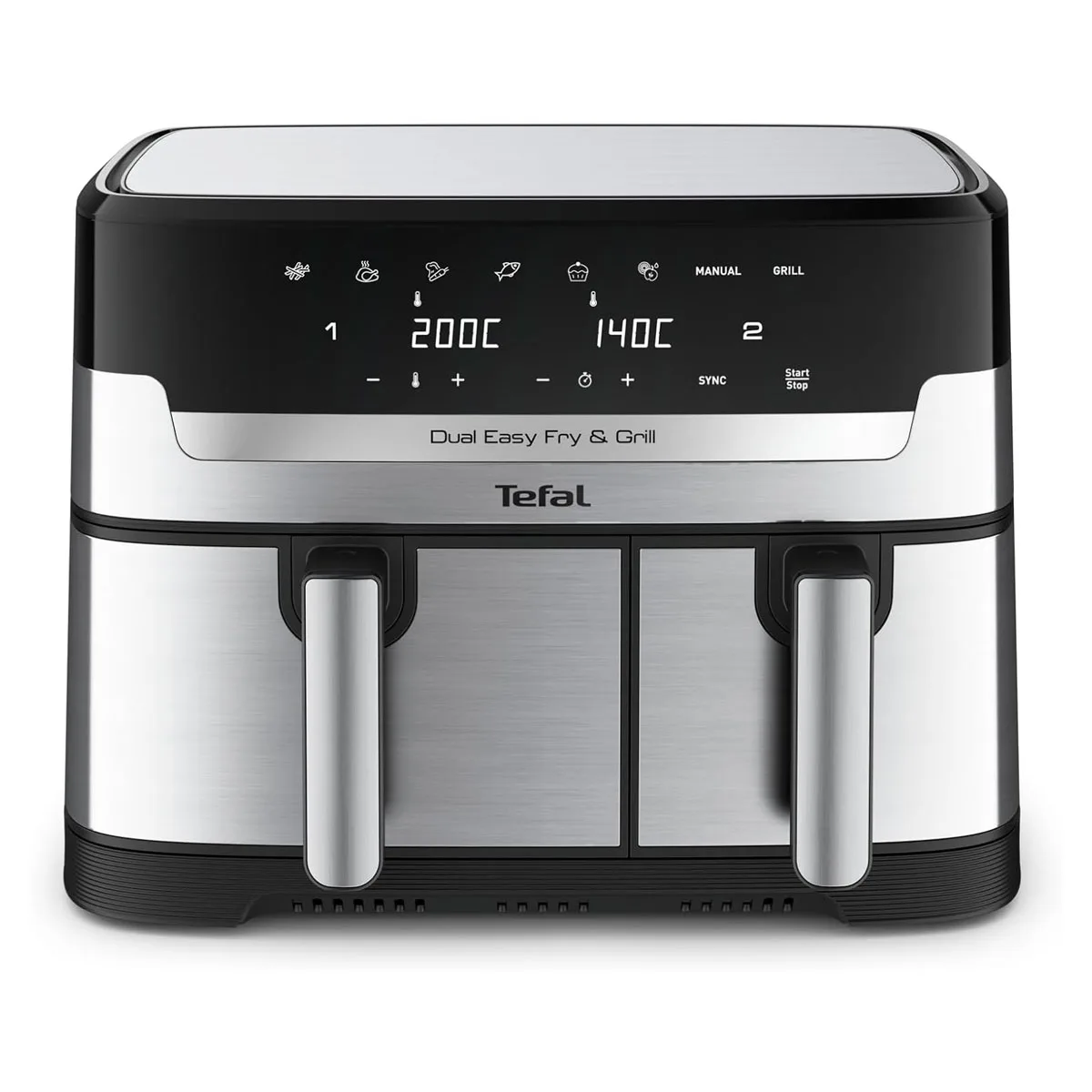 905 سرخ کن دوقلو و گریل تفال مدل TEFAL EY905D40 مشکی - Image 1