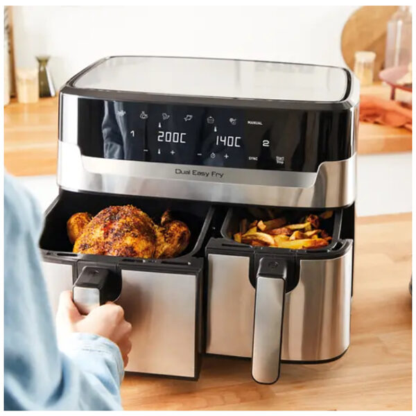 سرخ کن دوقلو و گریل تفال مدل TEFAL EY905D40 مشکی - Image 5