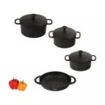 سرویس قابلمه چدن نالینو 8 پارچه مشکی