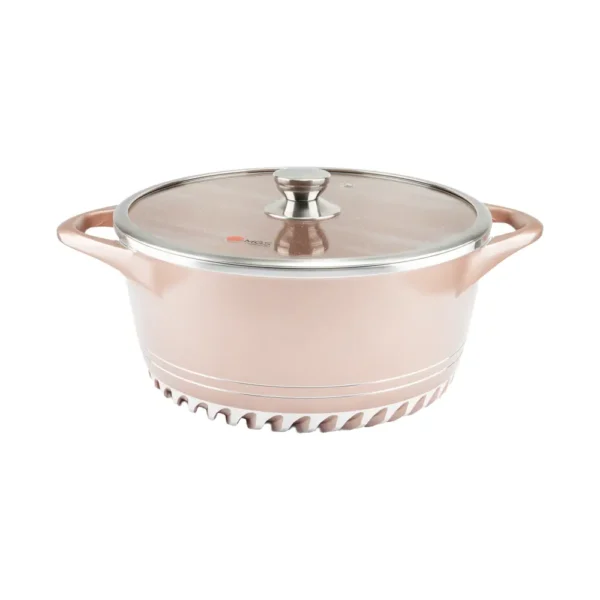 سرویس قابلمه ام جی اس (MGS)  22 پارچه چدن گرانیت صورتی - Image 4