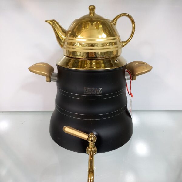 کتری قوری رو گازی نزاز 5 لیتری کد 3026 مشکی طلایی - Image 9